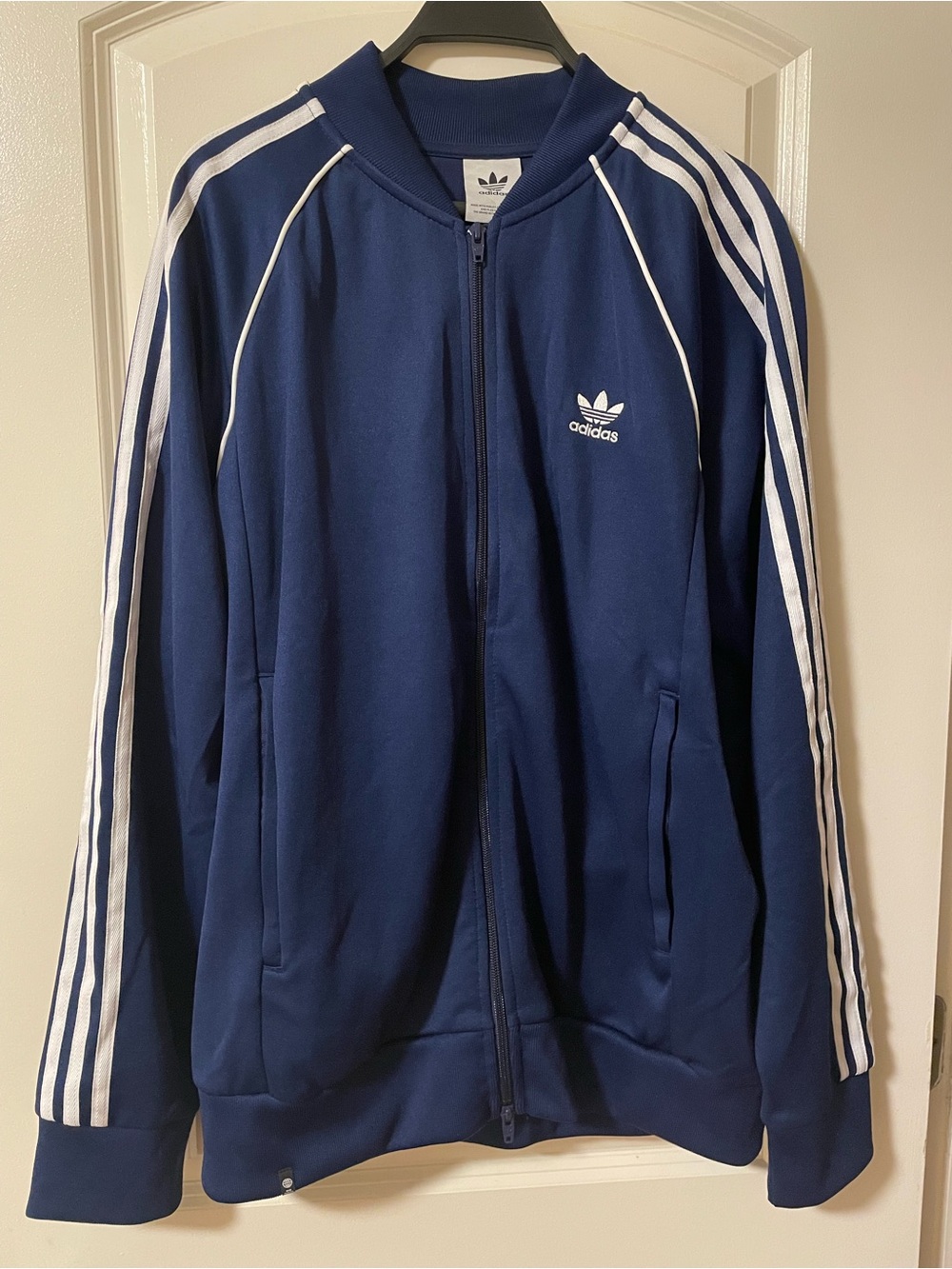 Adidas Men Navy Blue Track Jacket